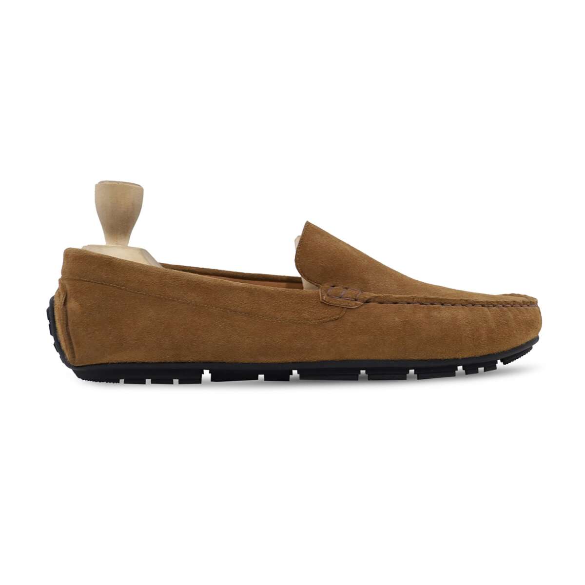 Adela - Men's Camel Kid Suede Driver Shoe - Image 2